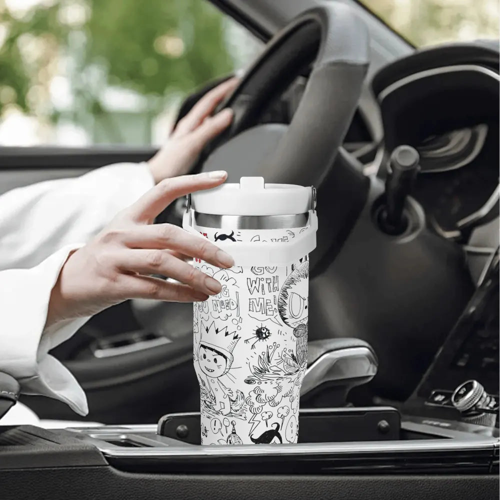 LABUBU 30oz Stainless Steel Tumblers Coffee Cup Suitable for Vehicle Cup Holders