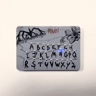 Handcrafted Stranger Things Alphabet Wall Light Card