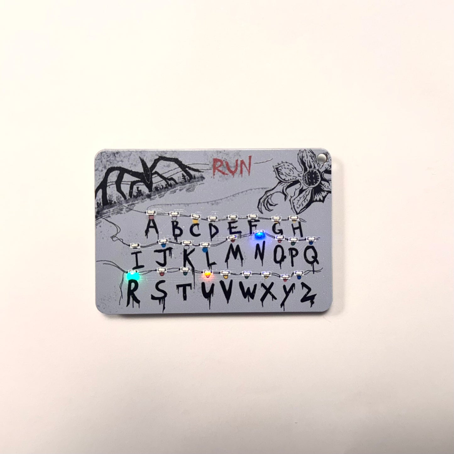 Handcrafted Stranger Things Alphabet Wall Light Card