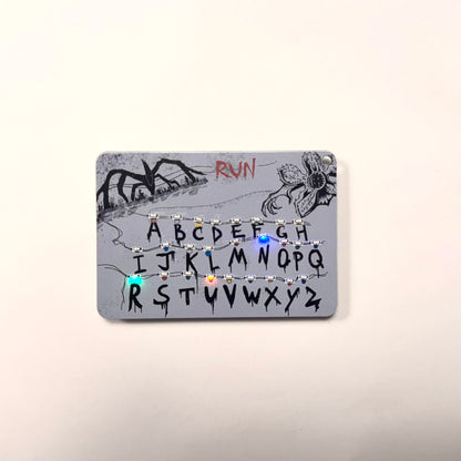 Handcrafted Stranger Things Alphabet Wall Light Card