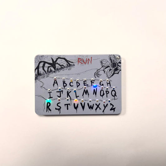 Handcrafted Stranger Things Alphabet Wall Light Card