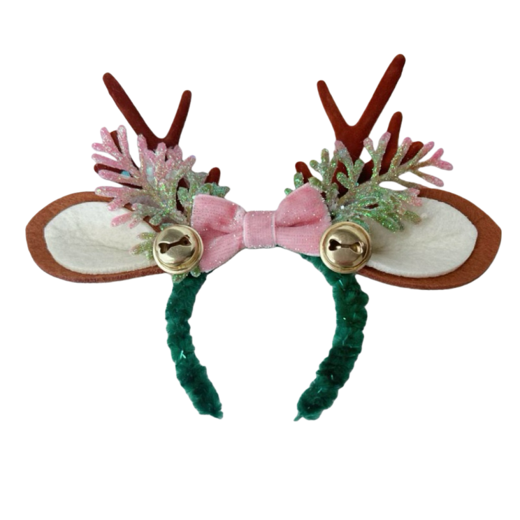 Labubu Pink Reindeer Antler Headband – Figure Not Included